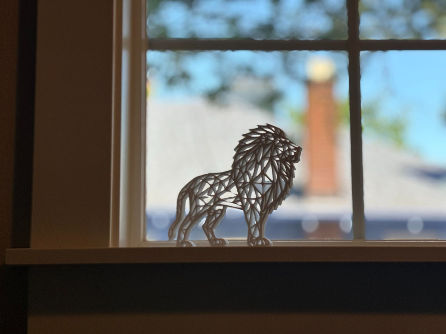 White lion kimba style figurine geometric