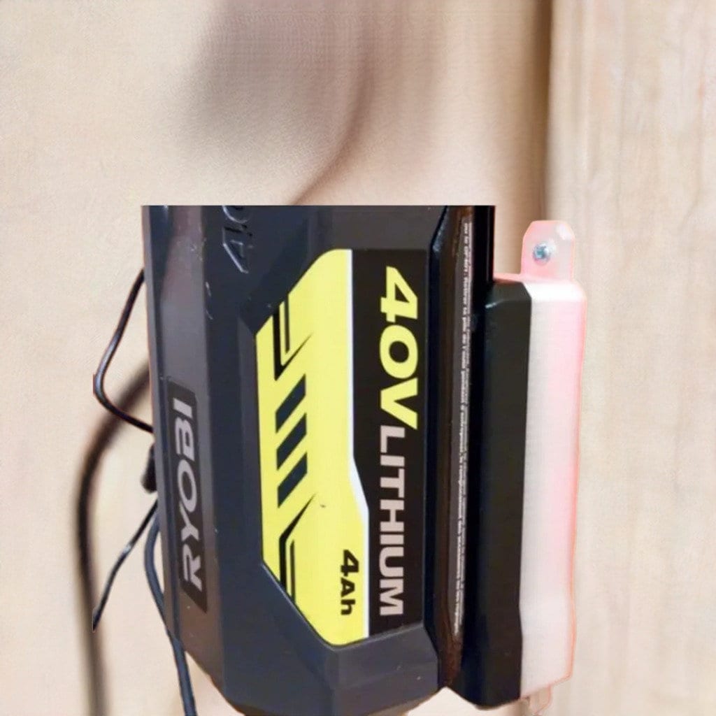 Ryobi 40V Charger Mount – Snap Fit Wall Holder for Easy Organization - BatCountryCraftsUSA