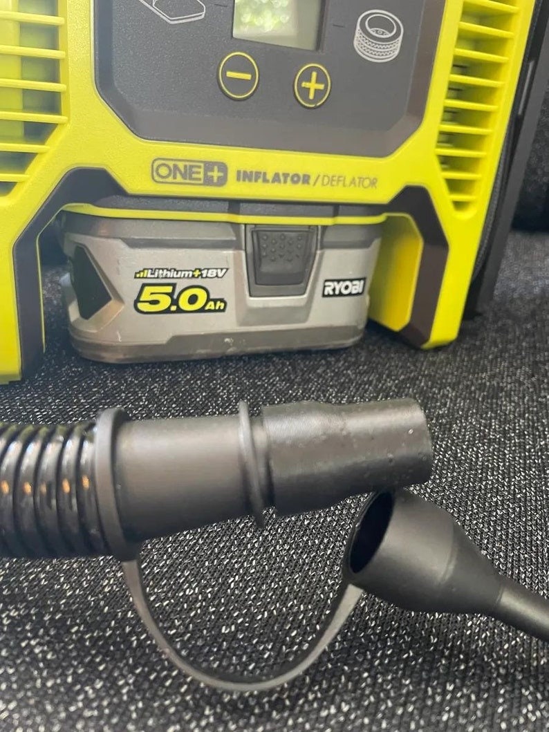 Ryobi R18MI Inflator Adapter | Air Mattress Pump Attachment | Ryobi 18V Battery Tools | Camping Air Pump | Quick Fill Valve - BatCountryCraftsUSA