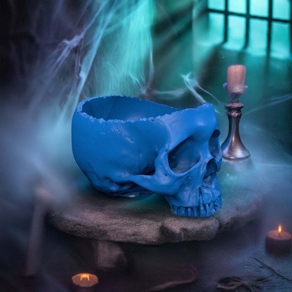 Spooky Skull Candy Dish | Gothic Halloween Decor 2025 | Creepy Serving Bowl - BatCountryCraftsUSA