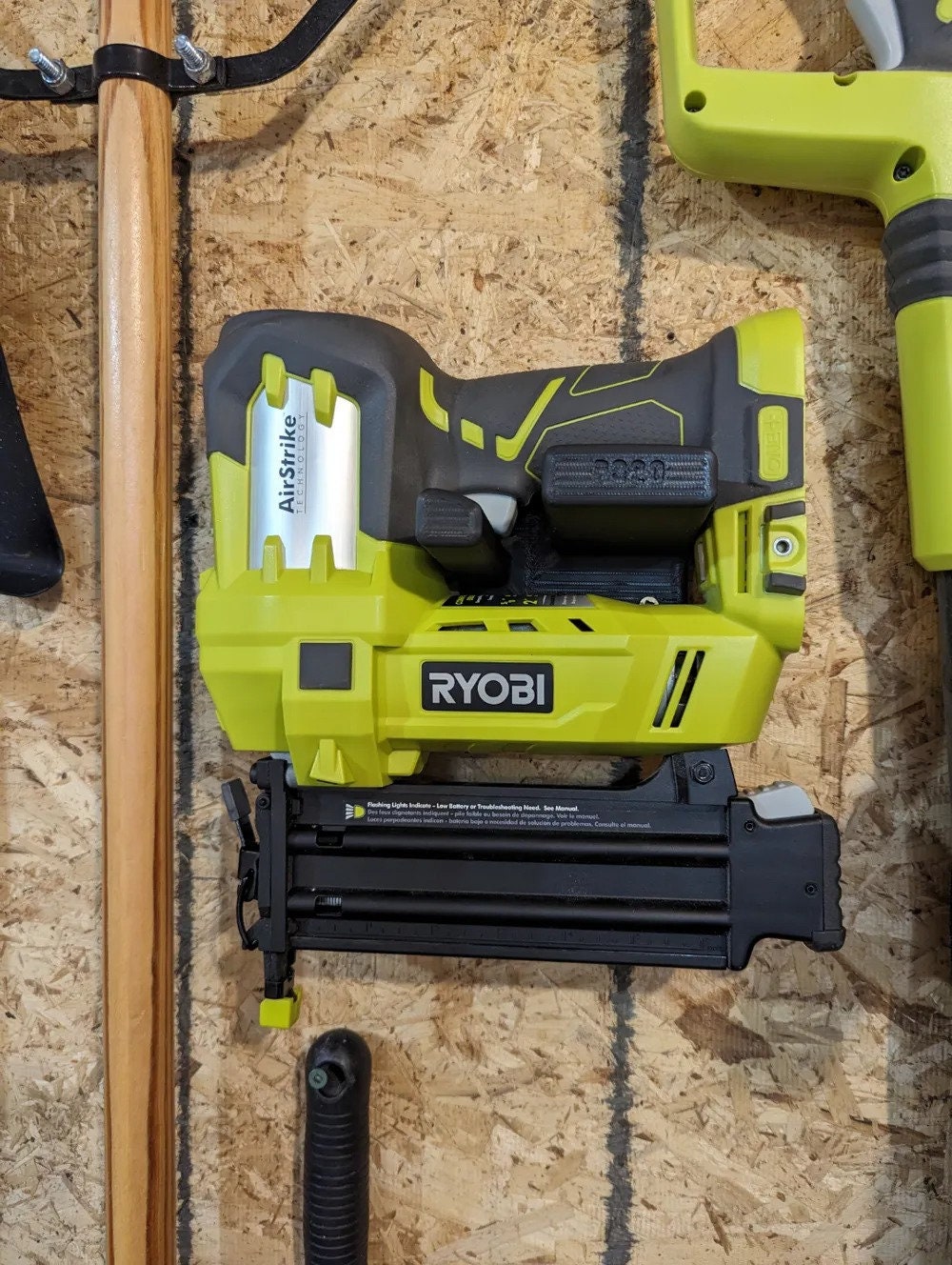 Ryobi P320 Brad Nailer Holder | Wall Mount Storage System | Tool Organizer Mount | Workshop Storage | Nailer Rack - BatCountryCraftsUSA