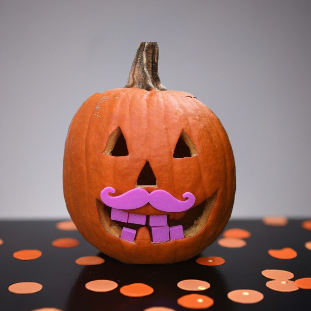 Jack O Lantern Moustache | Quirky Halloween Accessory | Pumpkin Face Fun 2025
