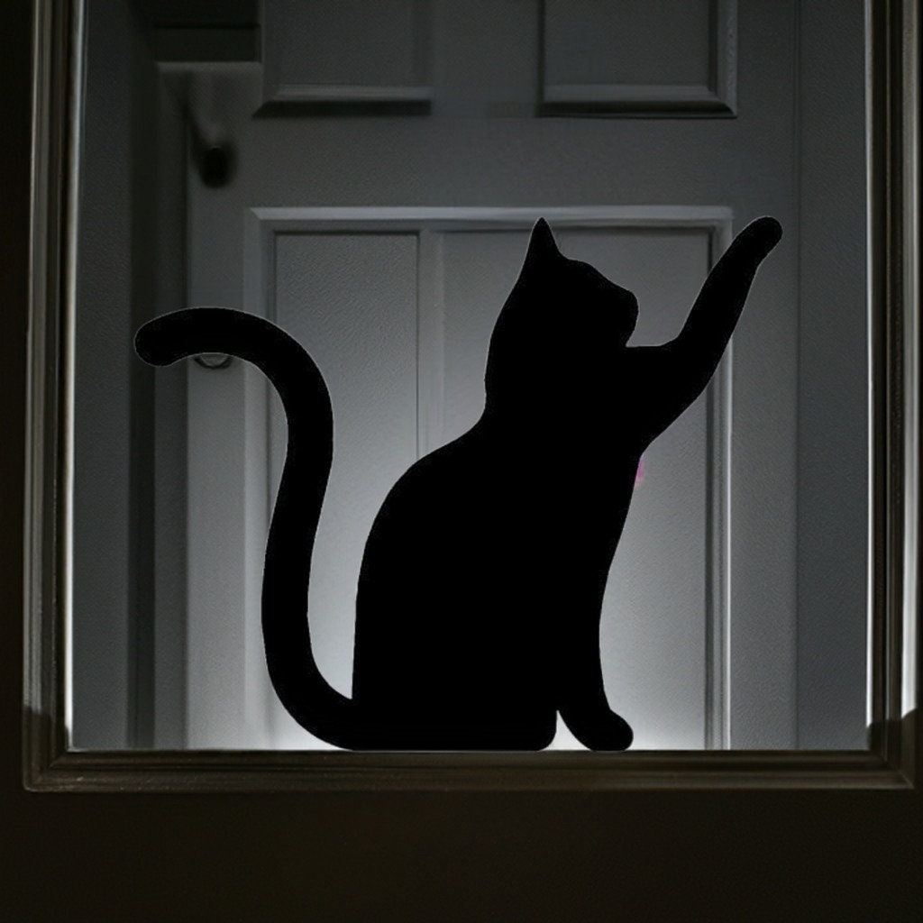 Spooky Halloween Black Cat Door Topper Reaching | Eerie Feline Decor | Creepy Accent 2025 - BatCountryCraftsUSA