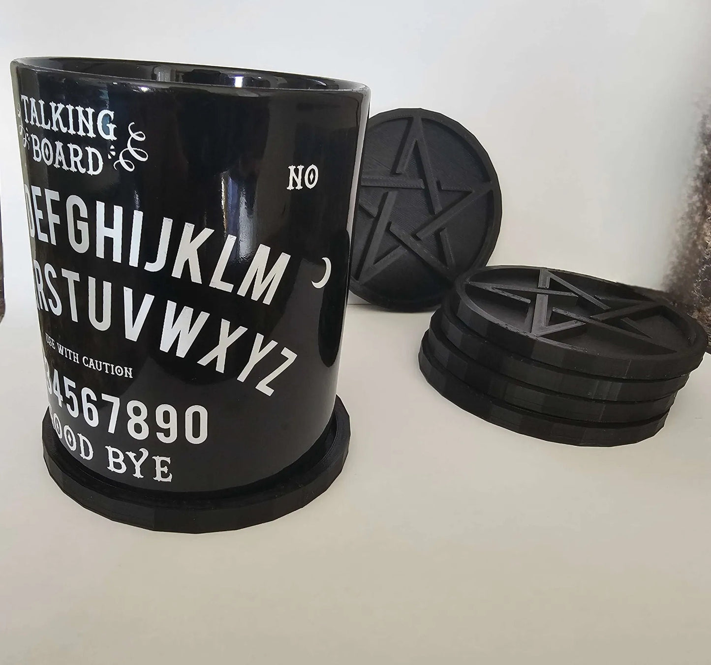 Pentagram Coasters - Gothic Drinkware for Spooky Vibes - BatCountryCraftsUSA
