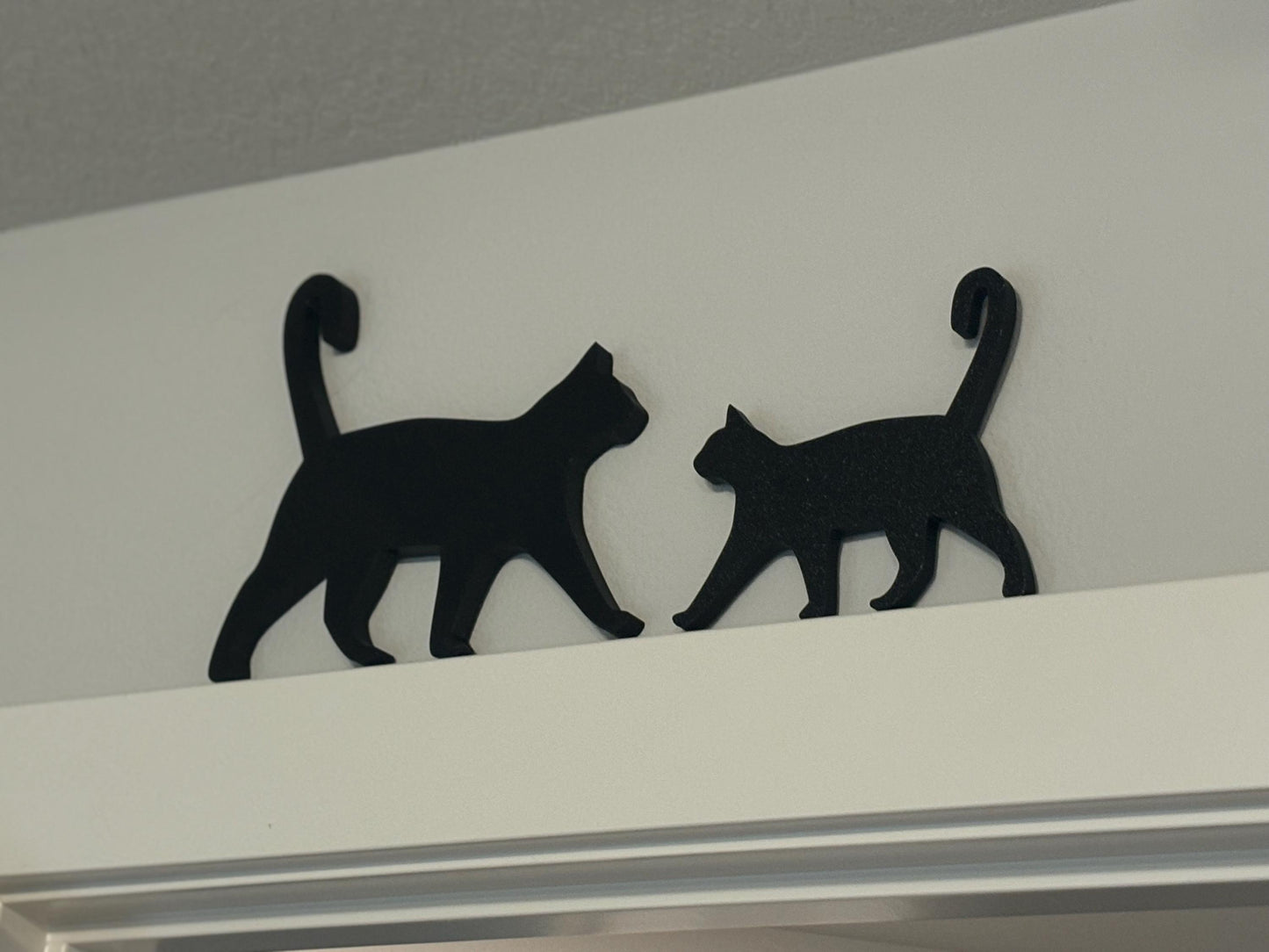 Walking Black Cat Family Door Topper Set of 3 | Halloween Cat Décor | Door Frame Toppers | Black Cat Shelf Décor | Multiple Sizes - BatCountryCraftsUSA