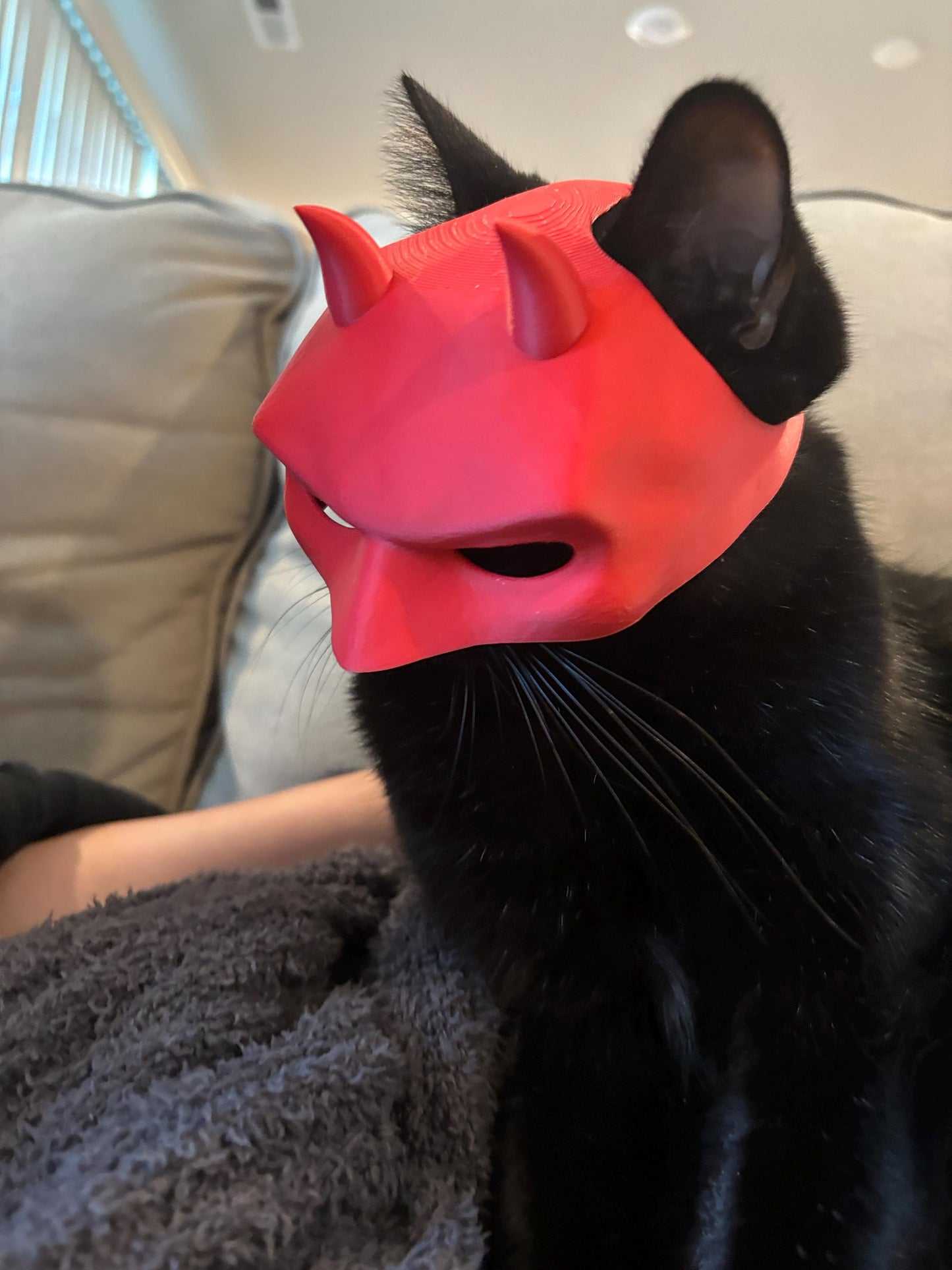 Devil Cat Mask | Pet Costume | Halloween Cat Outfit | Superhero Cosplay Mask | Funny Cat Accessories | Costume for Cats | Kitty Dress Up - BatCountryCraftsUSA