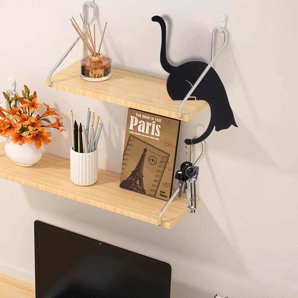 Shelf Cat Holder – Adorable and Practical Cat-Shaped Shelf Organizer for Small Items, Keys, and Decor - BatCountryCraftsUSA
