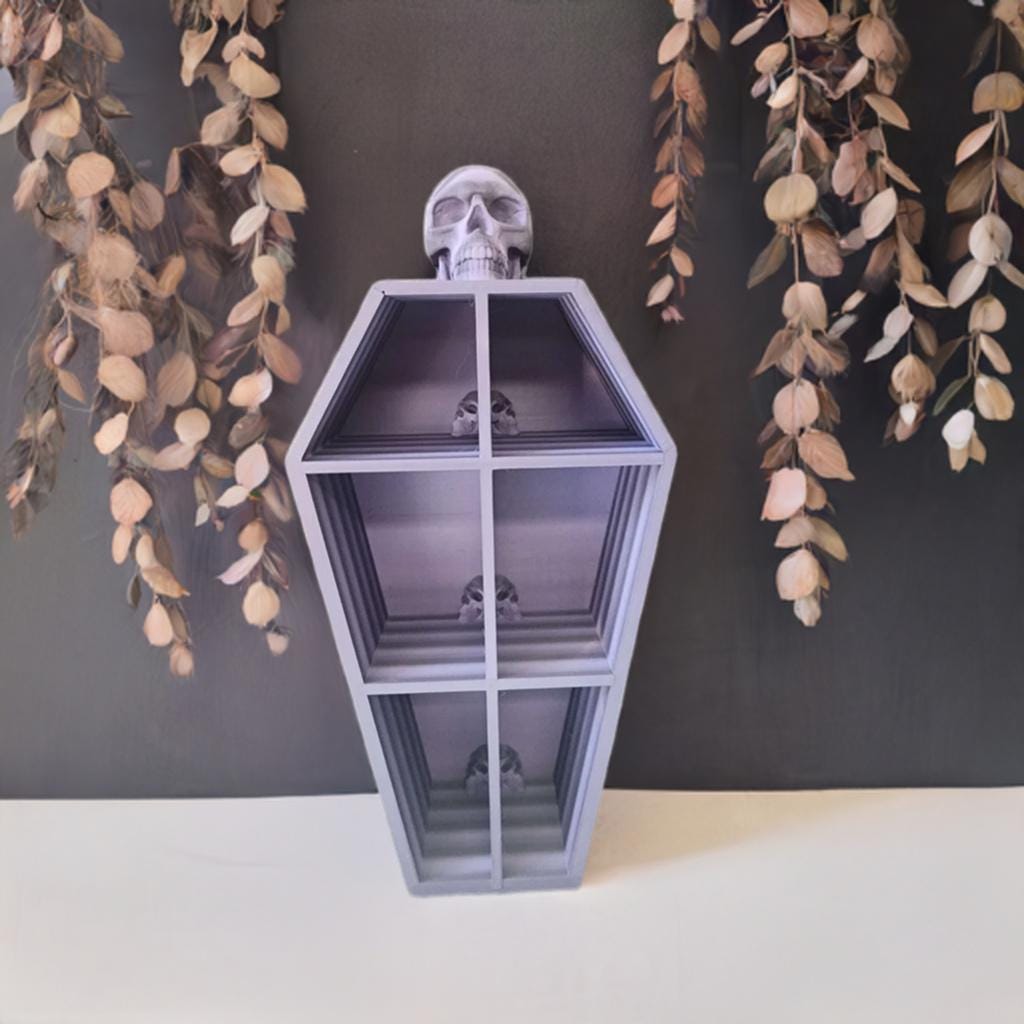 Coffin Shelf – Gothic-Inspired Wall Display for Spooky Halloween Decor and Trinkets - BatCountryCraftsUSA