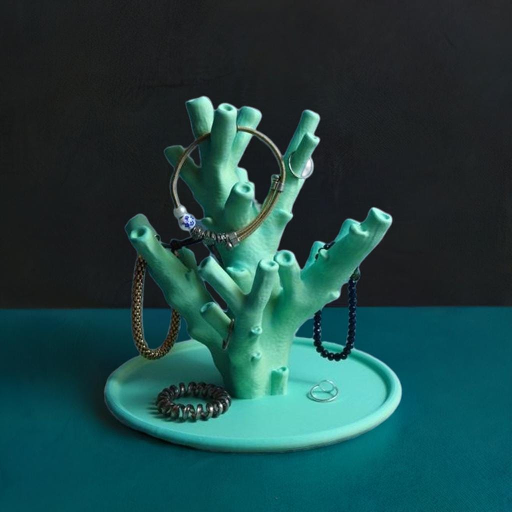 Coral Jewelry Stand | Ring Holder Display | Ocean Theme Decor | Sea Art Storage | Necklace Tree | Beach Gift Box - BatCountryCraftsUSA
