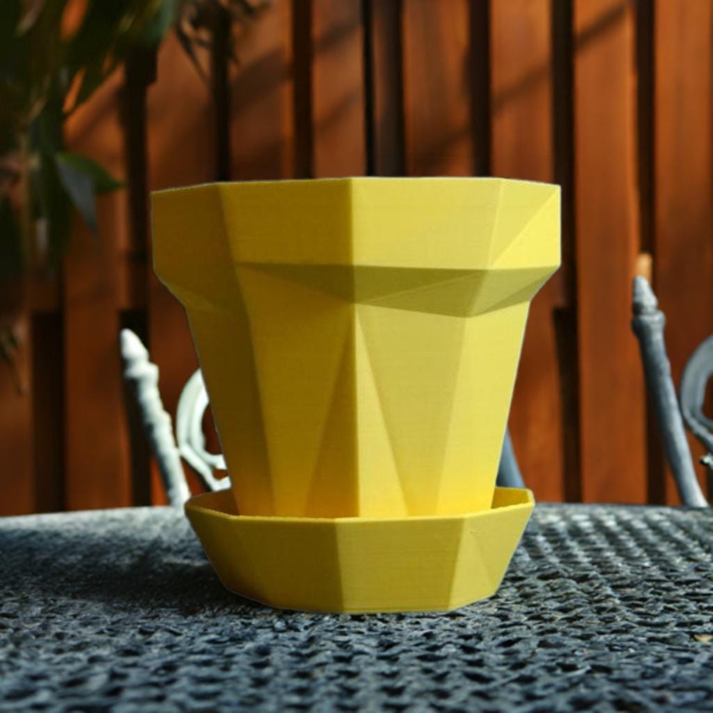 Glitch Planter | Modern Plant Pot | Tech Decor | Geek Garden Gift | Cyber Home Art | Unique Plant Stand - BatCountryCraftsUSA