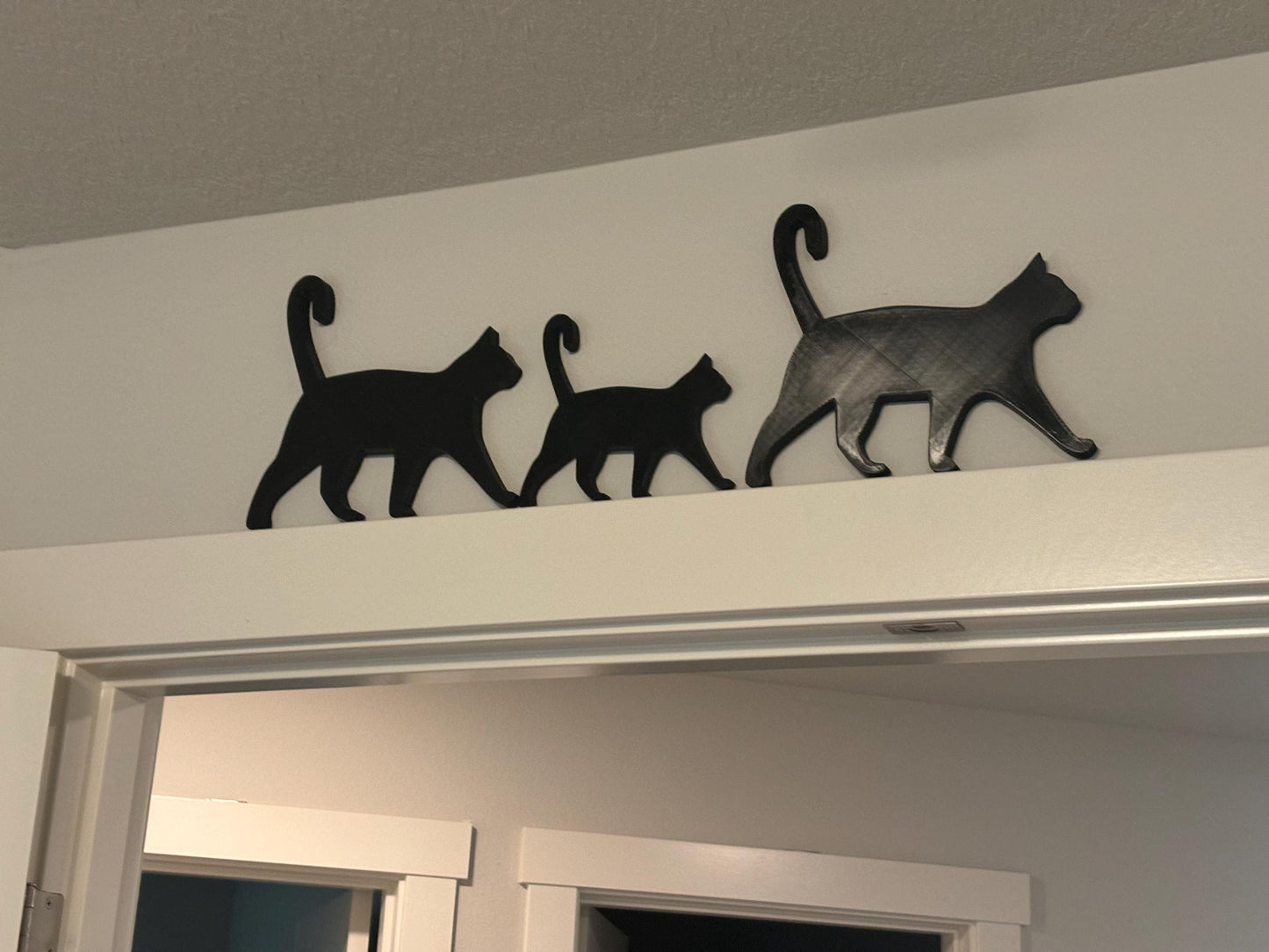 Walking Black Cat Family Door Topper Set of 3 | Halloween Cat Décor | Door Frame Toppers | Black Cat Shelf Décor | Multiple Sizes - BatCountryCraftsUSA