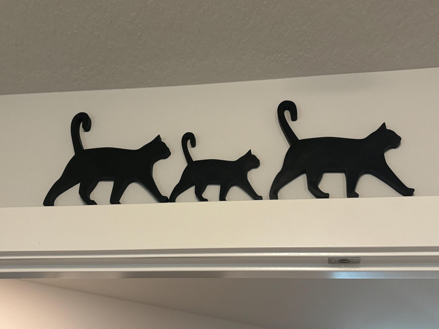 Walking Black Cat Family Door Topper Set of 3 | Halloween Cat Décor | Door Frame Toppers | Black Cat Shelf Décor | Multiple Sizes - BatCountryCraftsUSA