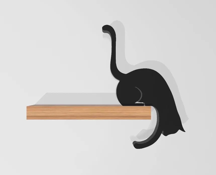Shelf Cat Holder – Adorable and Practical Cat-Shaped Shelf Organizer for Small Items, Keys, and Decor - BatCountryCraftsUSA