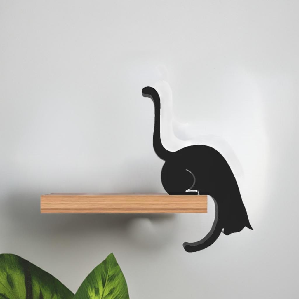 Shelf Cat Holder – Adorable and Practical Cat-Shaped Shelf Organizer for Small Items, Keys, and Decor - BatCountryCraftsUSA