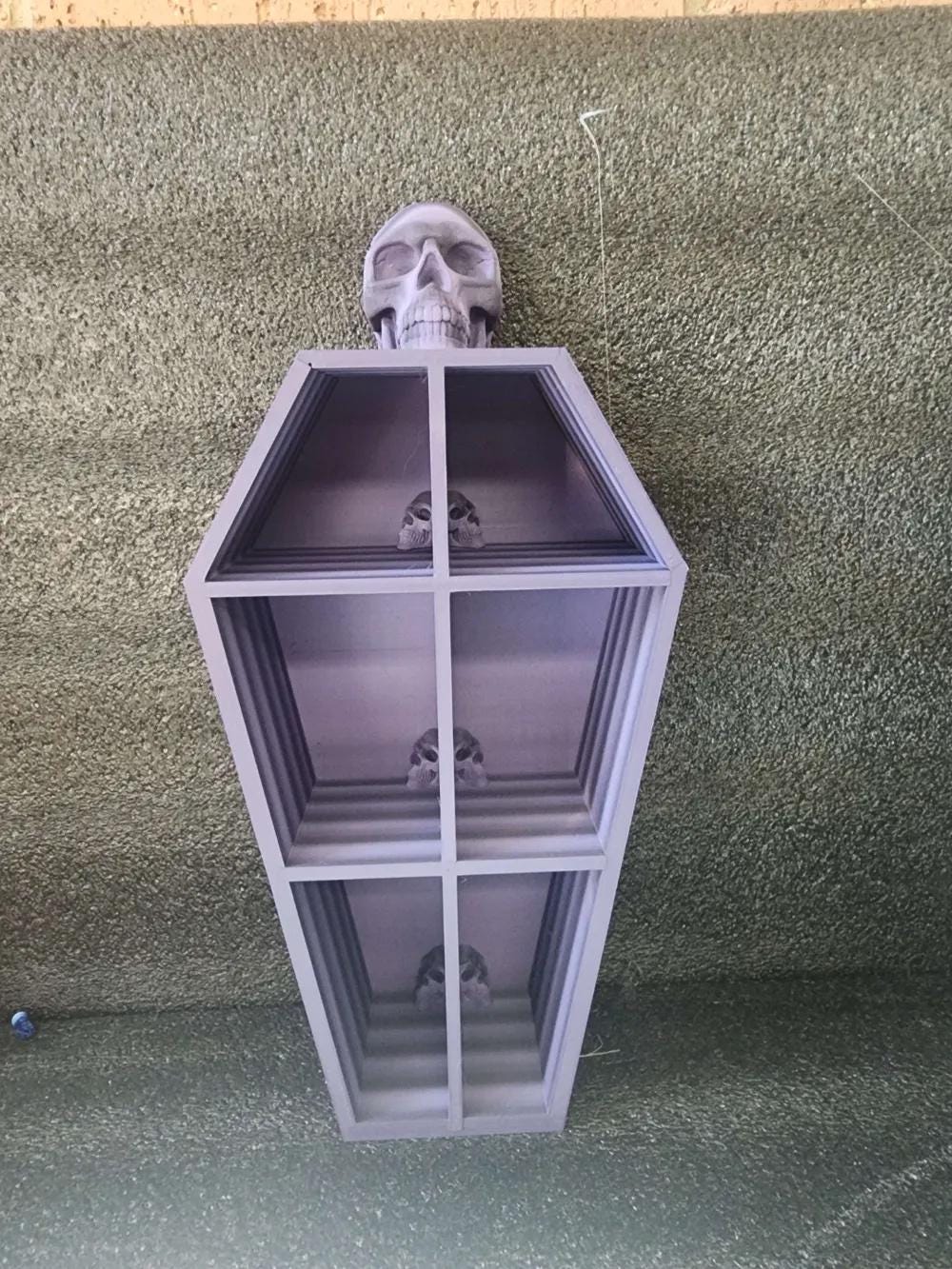Coffin Shelf – Gothic-Inspired Wall Display for Spooky Halloween Decor and Trinkets - BatCountryCraftsUSA