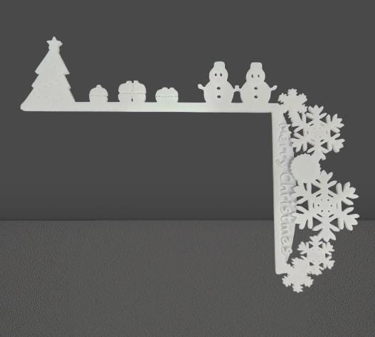 Christmas Door Corner | Holiday Door Frame Accent | Festive Corner Wrap Decor | Winter Door Edge Decoration | Easy Install Corner Piece - BatCountryCraftsUSA