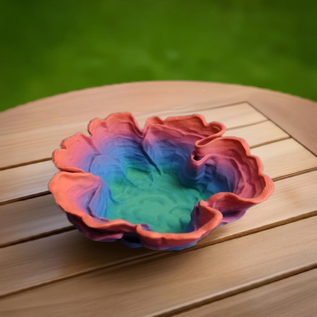 False Turkey Tail (Stereum Hirsutum) Decorative Bowl | Hairy Curtain Crust Fungi Container | Woodland Mushroom Table Display Decor - BatCountryCraftsUSA