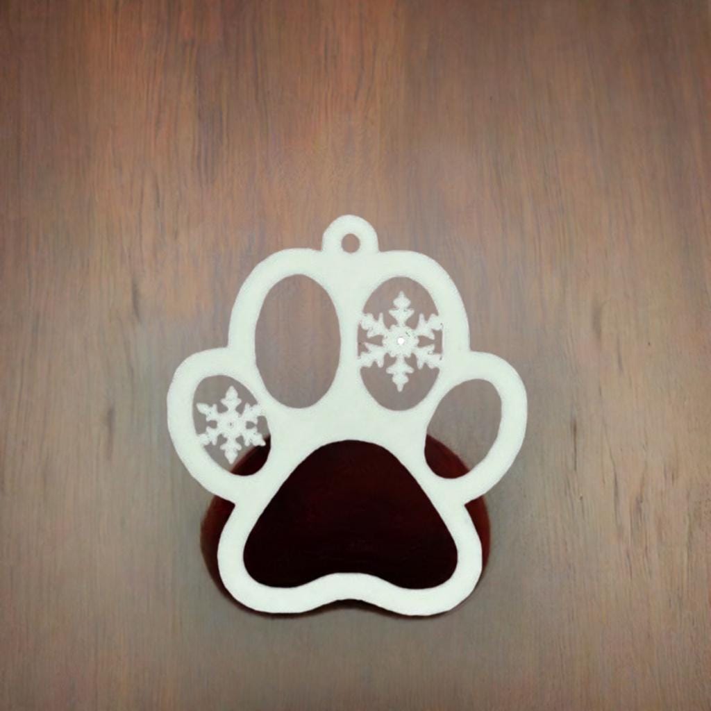 Pet Paw Christmas Ornament - Holiday Memory Bauble Dog Cat Memorial Gift - Animal Print Tree Decoration Family Pet Keepsake - BatCountryCraftsUSA