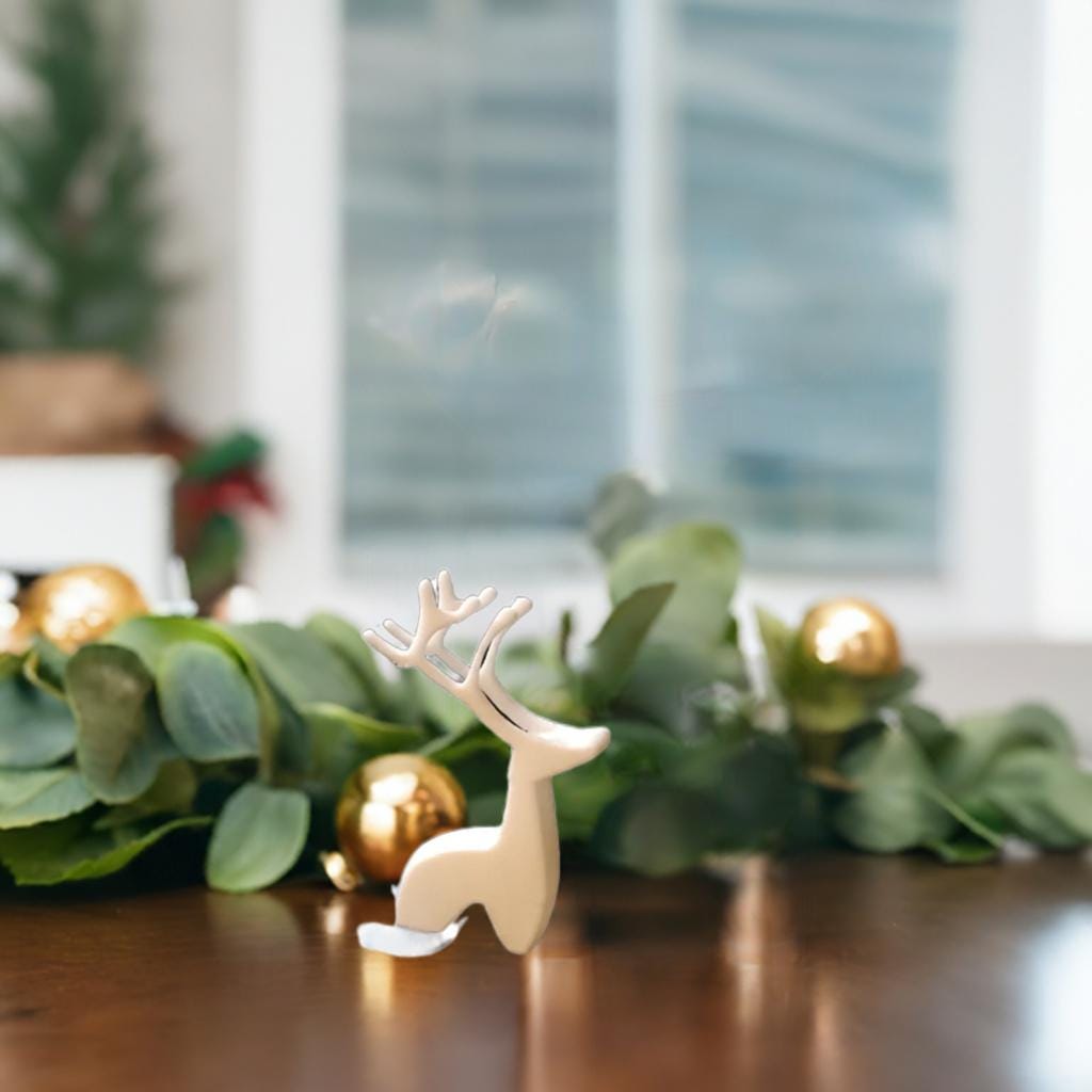 Christmas Deer - Sculpture Holiday Reindeer Display - Winter Animal Decor Festive Table Accent - Woodland Deer Art Magical Home Gift - BatCountryCraftsUSA