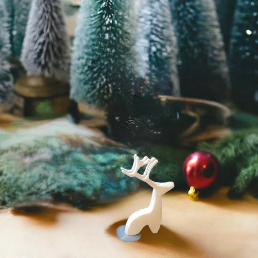 Christmas Deer - Sculpture Holiday Reindeer Display - Winter Animal Decor Festive Table Accent - Woodland Deer Art Magical Home Gift - BatCountryCraftsUSA