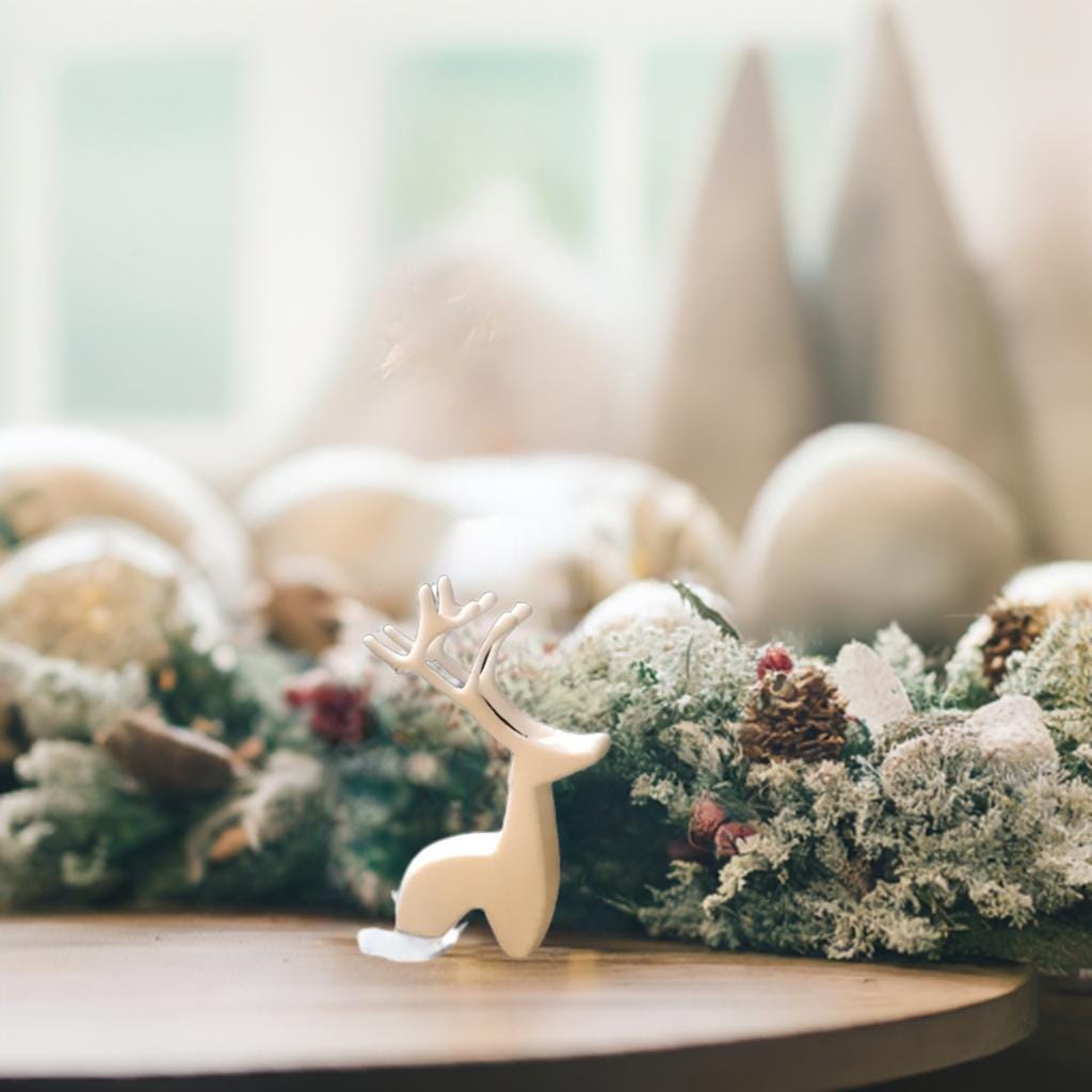 Christmas Deer - Sculpture Holiday Reindeer Display - Winter Animal Decor Festive Table Accent - Woodland Deer Art Magical Home Gift - BatCountryCraftsUSA