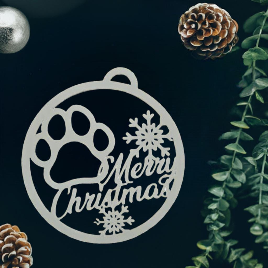 Dog Paw Christmas Ornament - Holiday Pet Memory Bauble - Merry Christmas Pet Gift - Festive Paw Decoration - Dog Lover - Tree Decor - BatCountryCraftsUSA