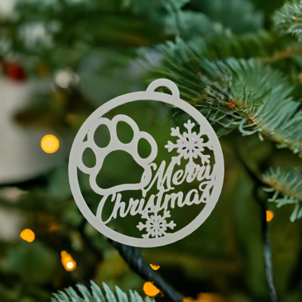 Dog Paw Christmas Ornament - Holiday Pet Memory Bauble - Merry Christmas Pet Gift - Festive Paw Decoration - Dog Lover - Tree Decor - BatCountryCraftsUSA