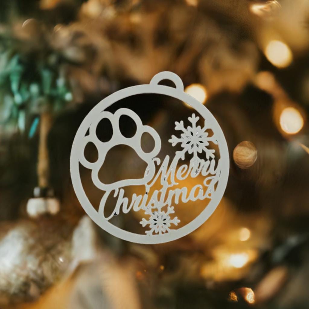 Dog Paw Christmas Ornament - Holiday Pet Memory Bauble - Merry Christmas Pet Gift - Festive Paw Decoration - Dog Lover - Tree Decor - BatCountryCraftsUSA