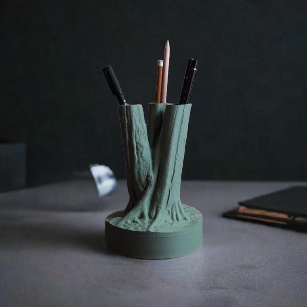 Tree Pencil Holder | Wood Desk Organizer | Office Storage | Art Supply Stand | Work Space Decor | Nature Desk Tidy - BatCountryCraftsUSA
