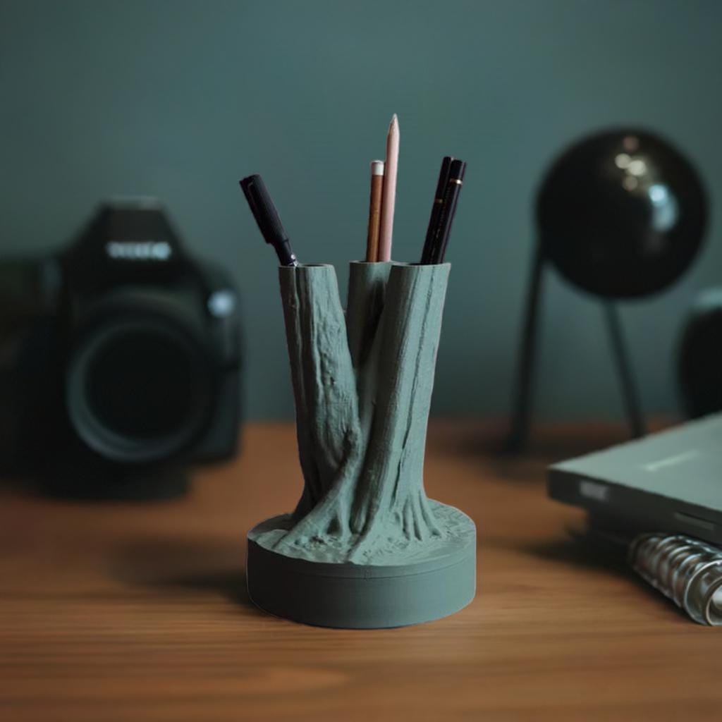 Tree Pencil Holder | Wood Desk Organizer | Office Storage | Art Supply Stand | Work Space Decor | Nature Desk Tidy - BatCountryCraftsUSA