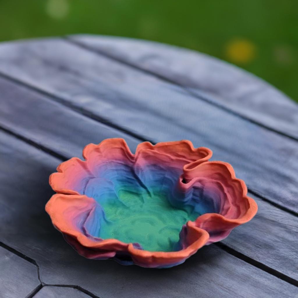 False Turkey Tail (Stereum Hirsutum) Decorative Bowl | Hairy Curtain Crust Fungi Container | Woodland Mushroom Table Display Decor - BatCountryCraftsUSA