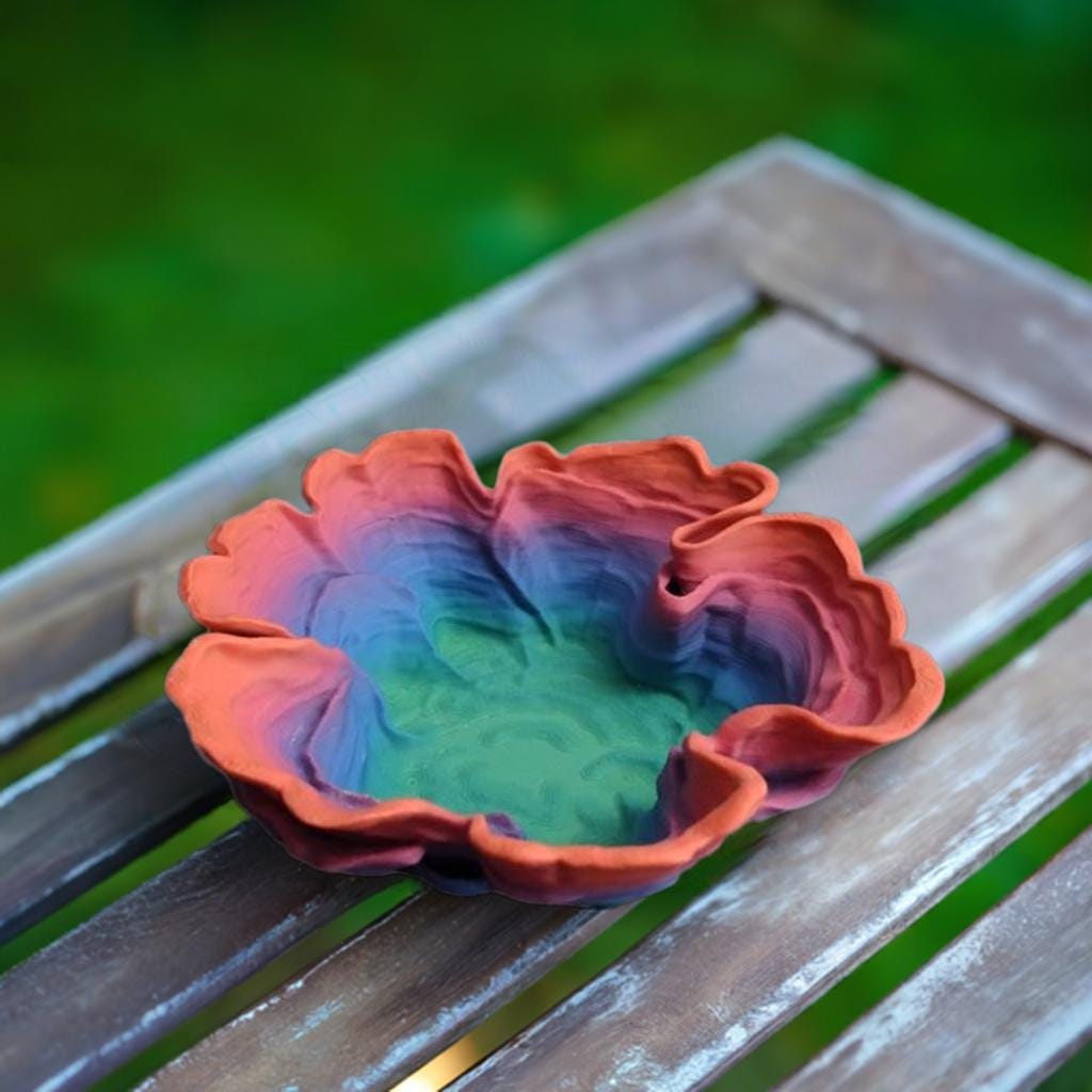False Turkey Tail (Stereum Hirsutum) Decorative Bowl | Hairy Curtain Crust Fungi Container | Woodland Mushroom Table Display Decor - BatCountryCraftsUSA