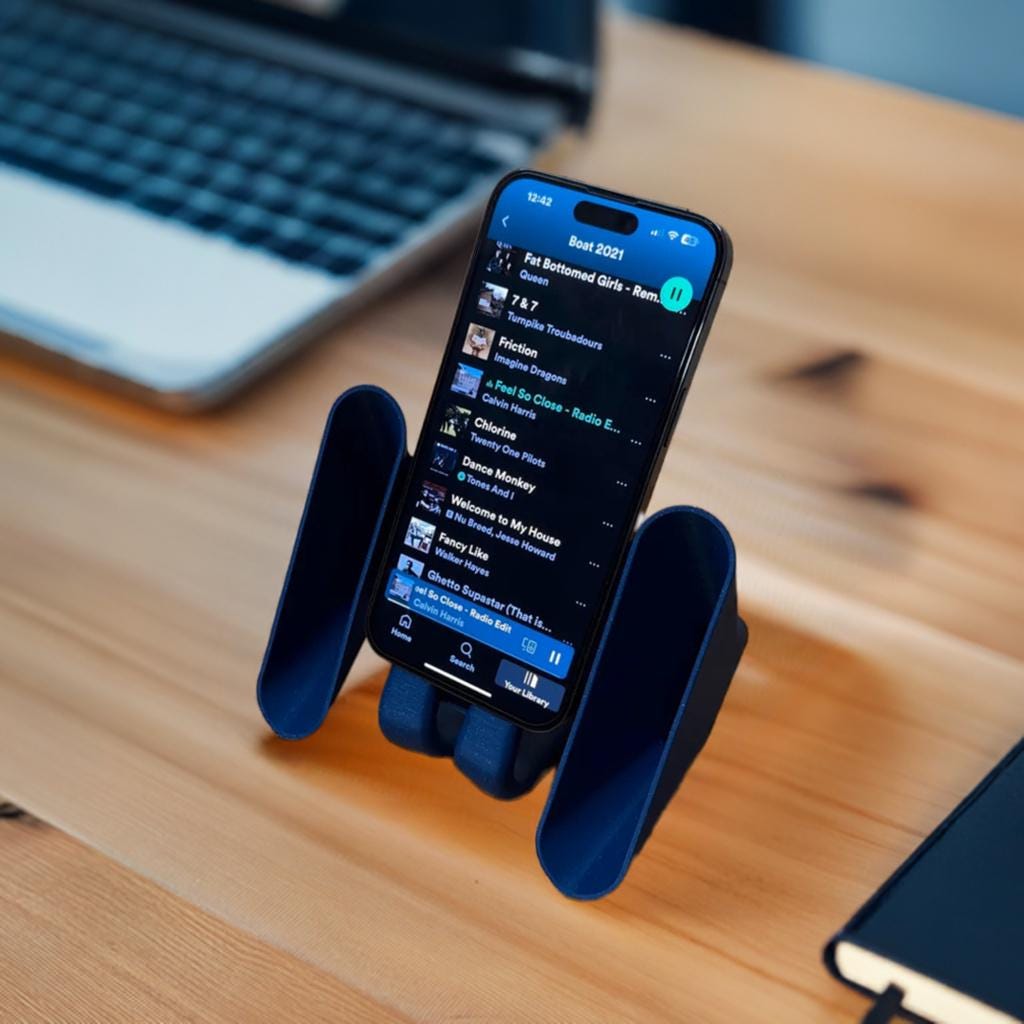 Phone Speaker Stand & Charger Dock | Natural Sound Amplifier | Desk Phone Holder | Audio Booster | Office Phone Stand - BatCountryCraftsUSA