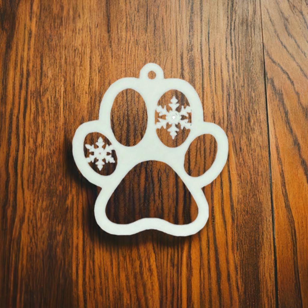 Pet Paw Christmas Ornament - Holiday Memory Bauble Dog Cat Memorial Gift - Animal Print Tree Decoration Family Pet Keepsake - BatCountryCraftsUSA