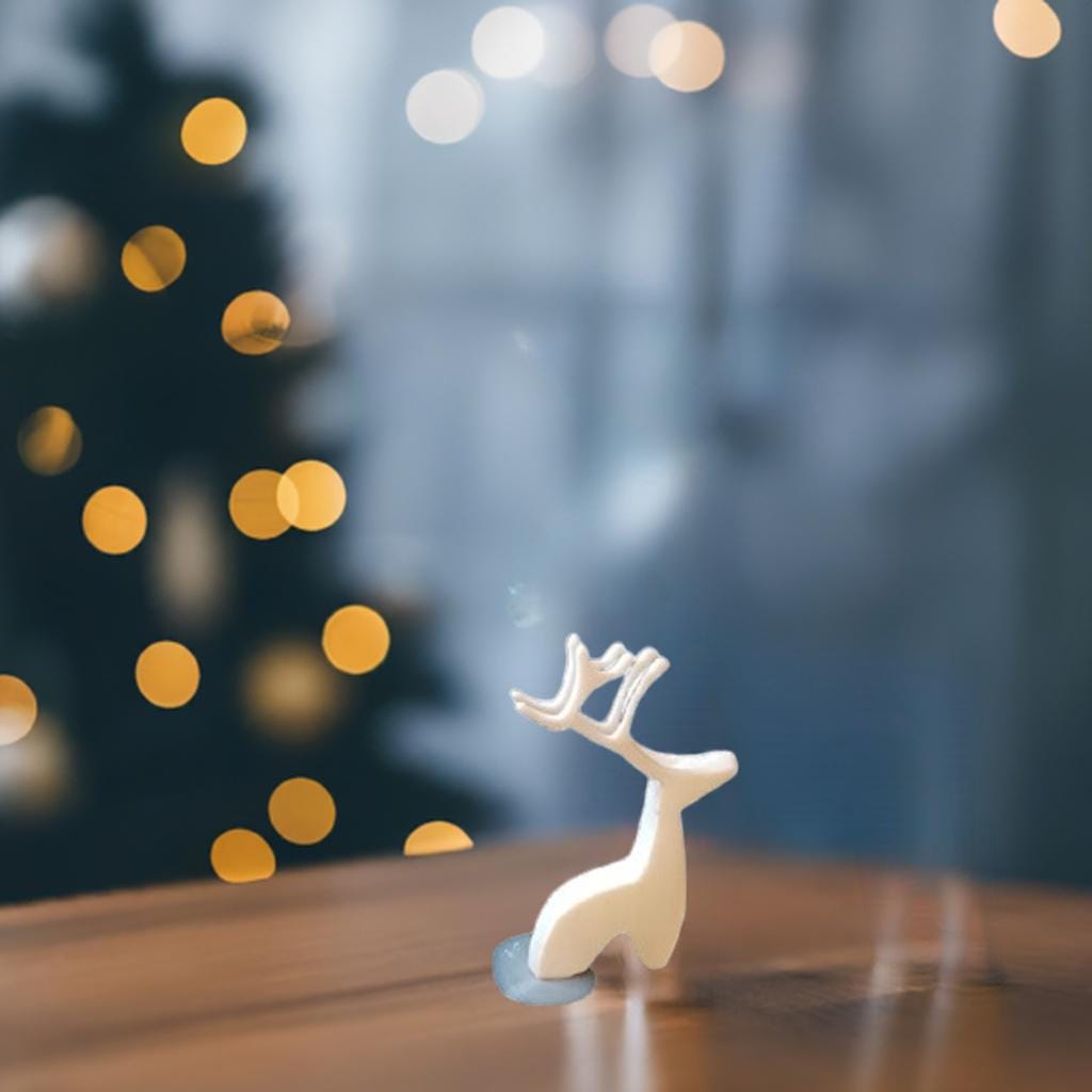 Christmas Deer - Sculpture Holiday Reindeer Display - Winter Animal Decor Festive Table Accent - Woodland Deer Art Magical Home Gift - BatCountryCraftsUSA