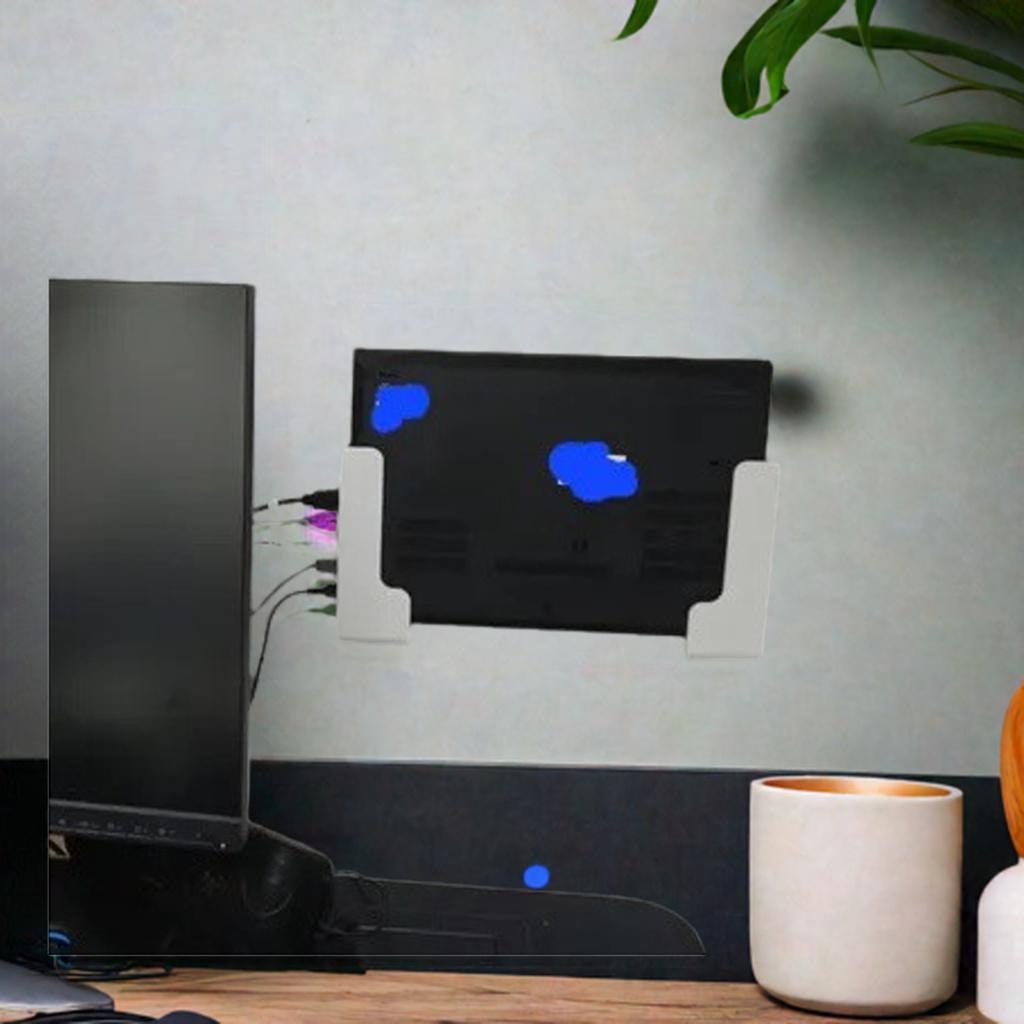 Laptop Wall Mount Bracket | Secure Side-Grip Computer Stand | Home Office Space Saver | Universal Pegboard Mount - BatCountryCraftsUSA