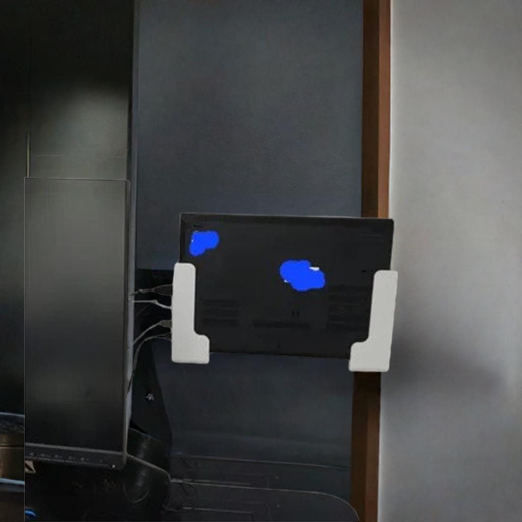 Laptop Wall Mount Bracket | Secure Side-Grip Computer Stand | Home Office Space Saver | Universal Pegboard Mount - BatCountryCraftsUSA