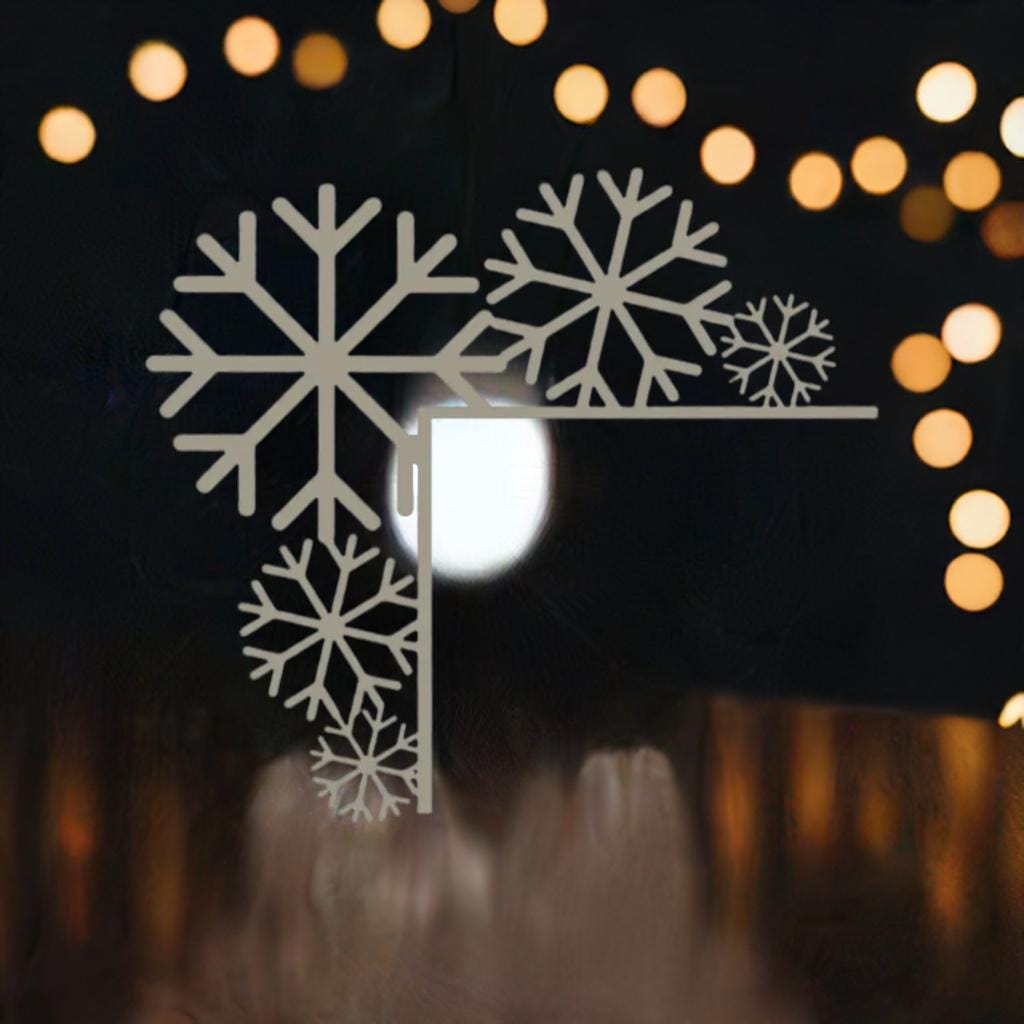 Snowflake Door Corner - Winter Door Frame - Accent Holiday Corner Decoration - Festive Edge Decor Christmas Door Art - Frost Design - BatCountryCraftsUSA