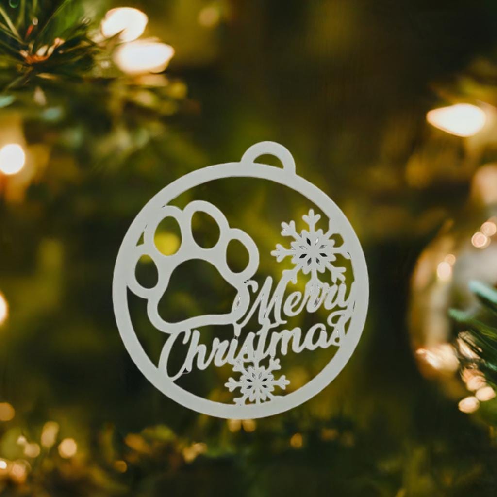 Dog Paw Christmas Ornament - Holiday Pet Memory Bauble - Merry Christmas Pet Gift - Festive Paw Decoration - Dog Lover - Tree Decor - BatCountryCraftsUSA