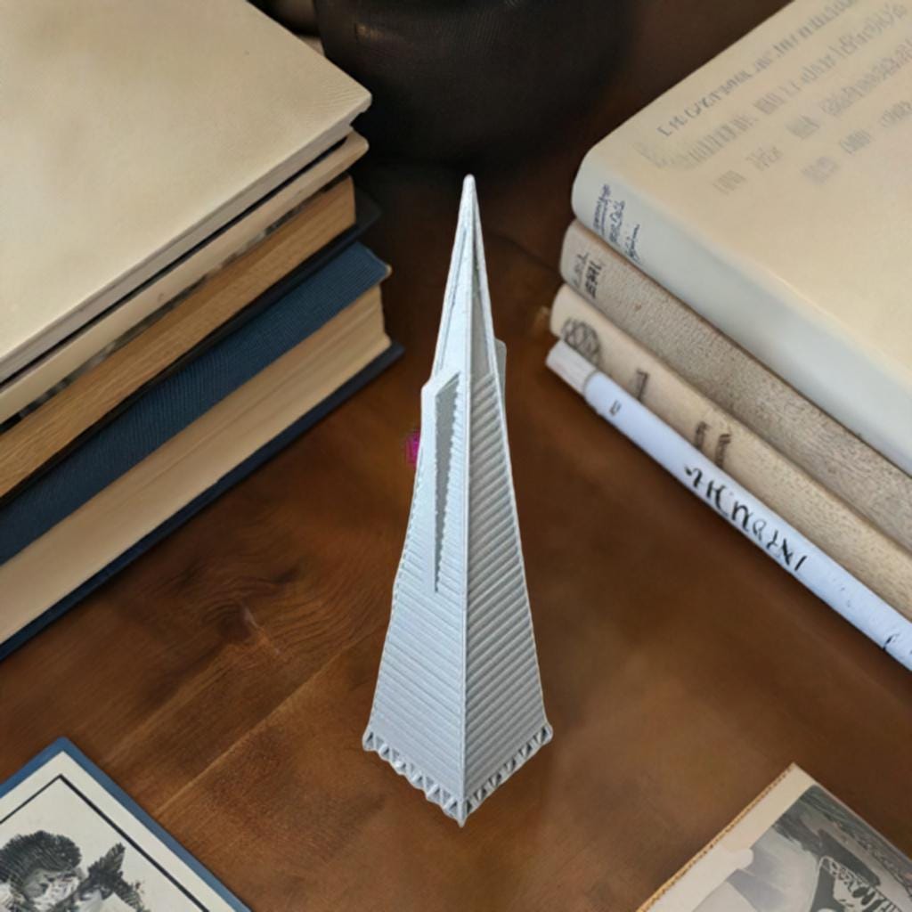 Transamerica Pyramid 3D Model | San Francisco Architectural Landmark | Detailed Desk Display | Iconic Cityscape Sculpture - BatCountryCraftsUSA