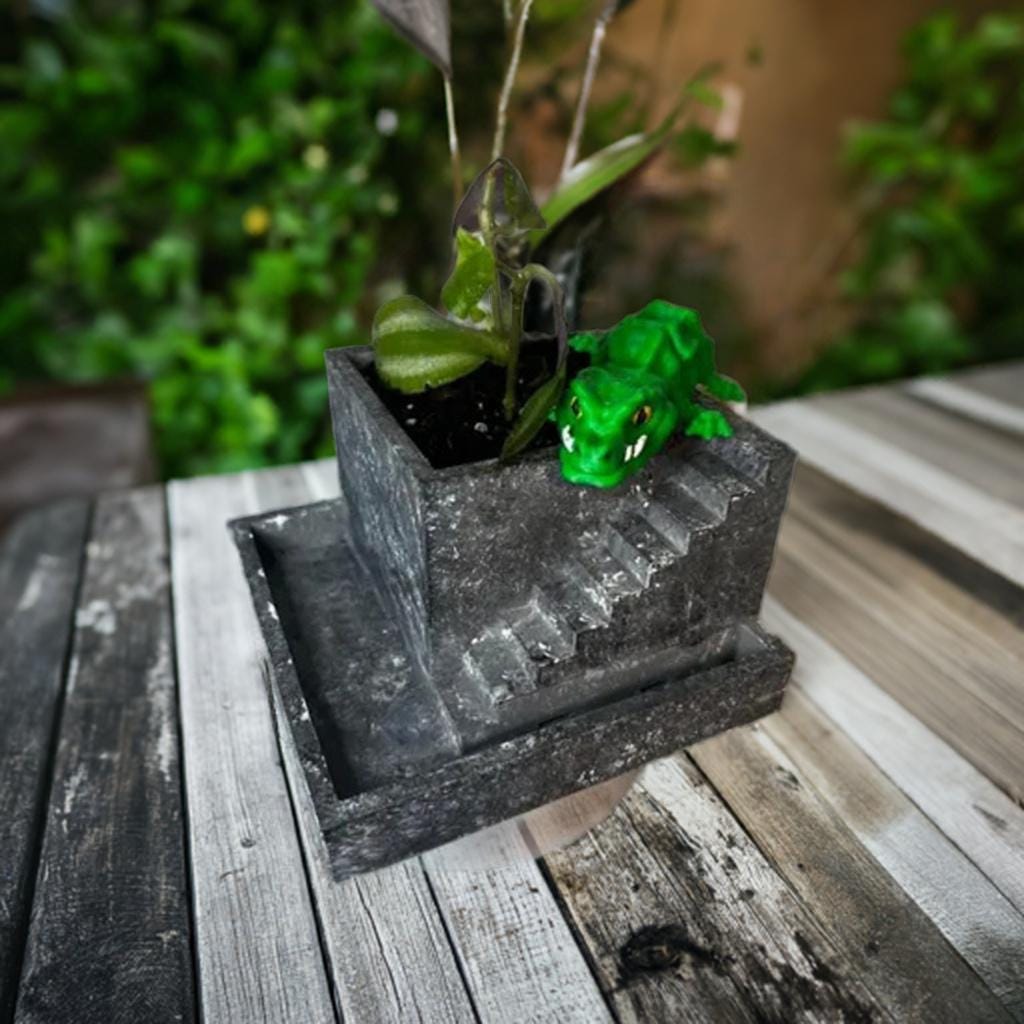 Stair Succulent Planter | Mini Plant Holder | Modern Geometric Desk Planter | Minimalist Indoor Garden Decor - BatCountryCraftsUSA