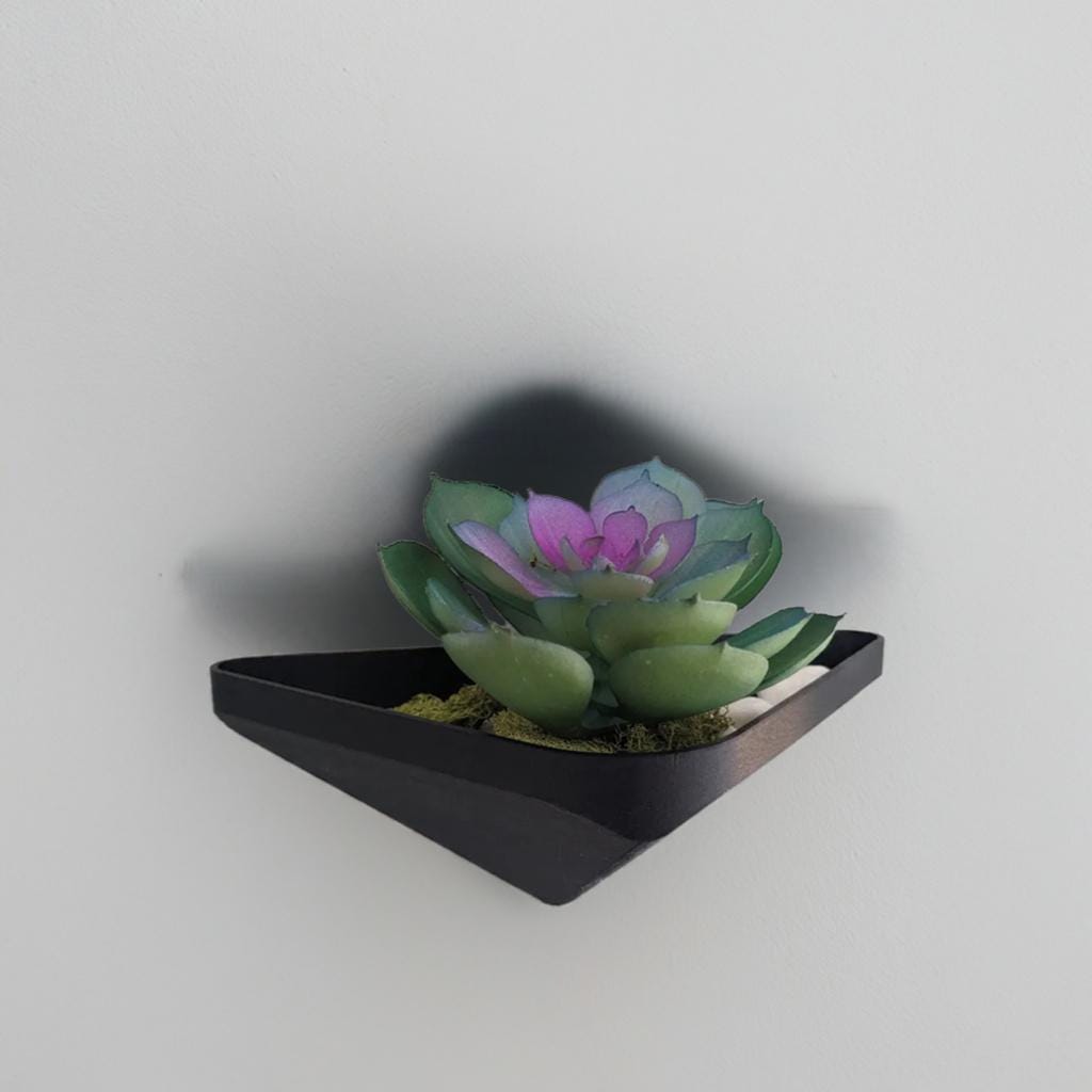 Triangular Floating Wall Planter | Minimalist Geometric Hanging Pot | Modern Home Decor | Easy Mount Plant Holder - BatCountryCraftsUSA