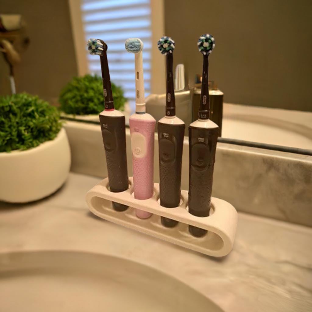 Oral-B Electric Toothbrush Family Charging Stand -Multi Brush Holder & Organizer Braun Compatible Storage Station Power Brush Mount Bath Hub - BatCountryCraftsUSA