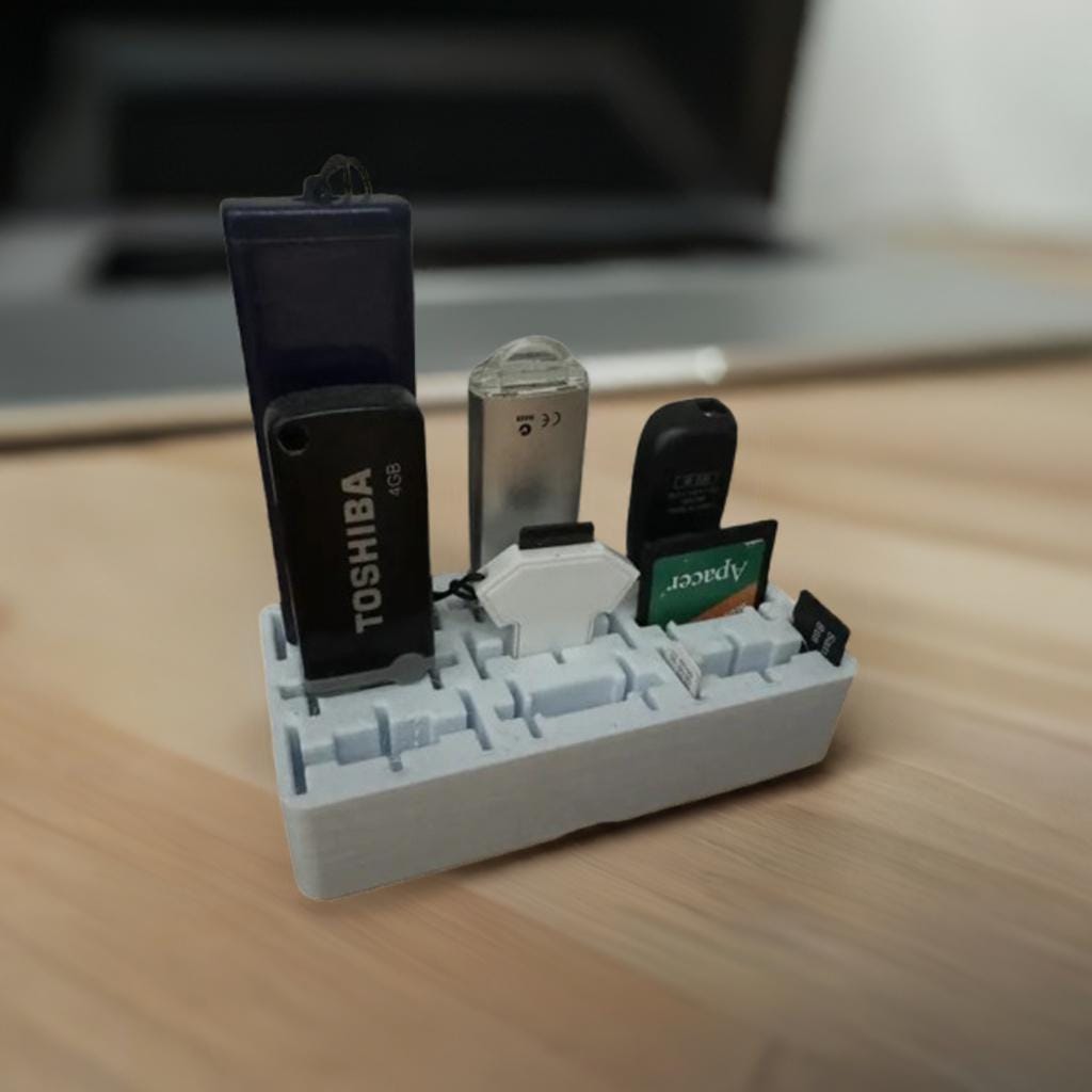 Gridfinity Memory Card Storage System -Professional USB, SD & MicroSD Organizer | Multi-Device Tech Holder | Grid Storage Solution-Media Hub - BatCountryCraftsUSA