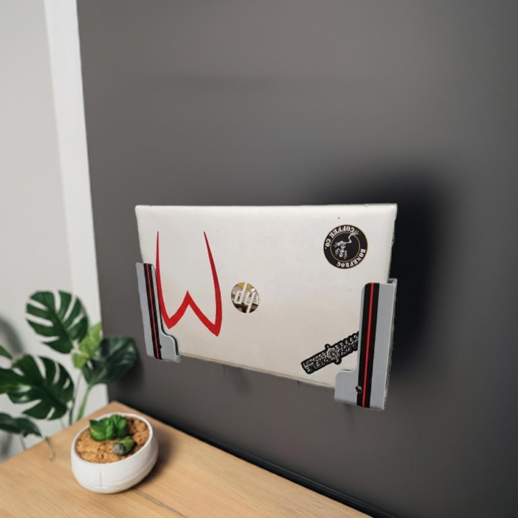 Laptop Wall Mount Bracket | Secure Side-Grip Computer Stand | Home Office Space Saver | Universal Pegboard Mount - BatCountryCraftsUSA