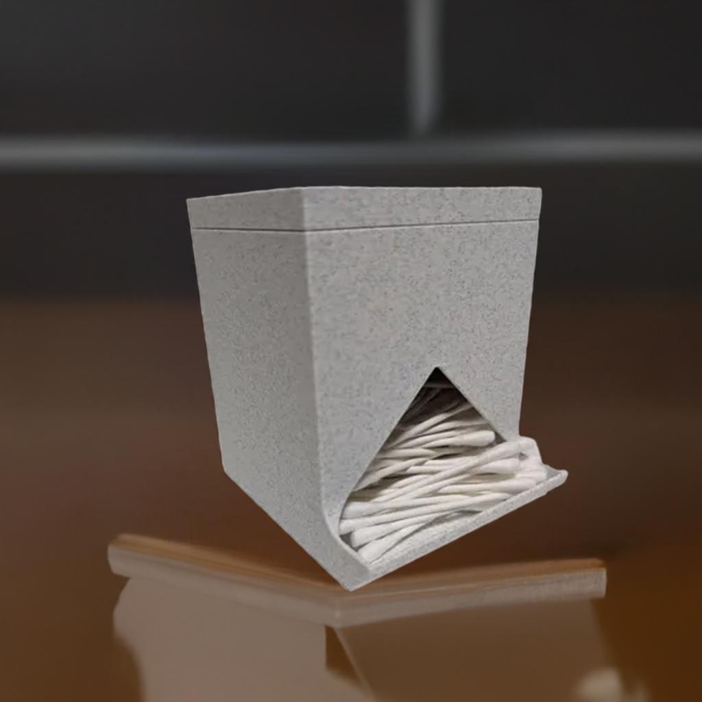 Large Cotton Swab Dispenser | Modern Q-tip Storage Container | Bathroom Vanity Organizer | Sleek Home Accessory Box - BatCountryCraftsUSA