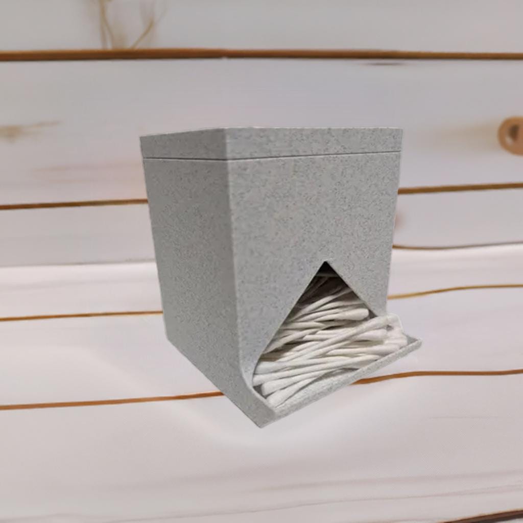 Large Cotton Swab Dispenser | Modern Q-tip Storage Container | Bathroom Vanity Organizer | Sleek Home Accessory Box - BatCountryCraftsUSA