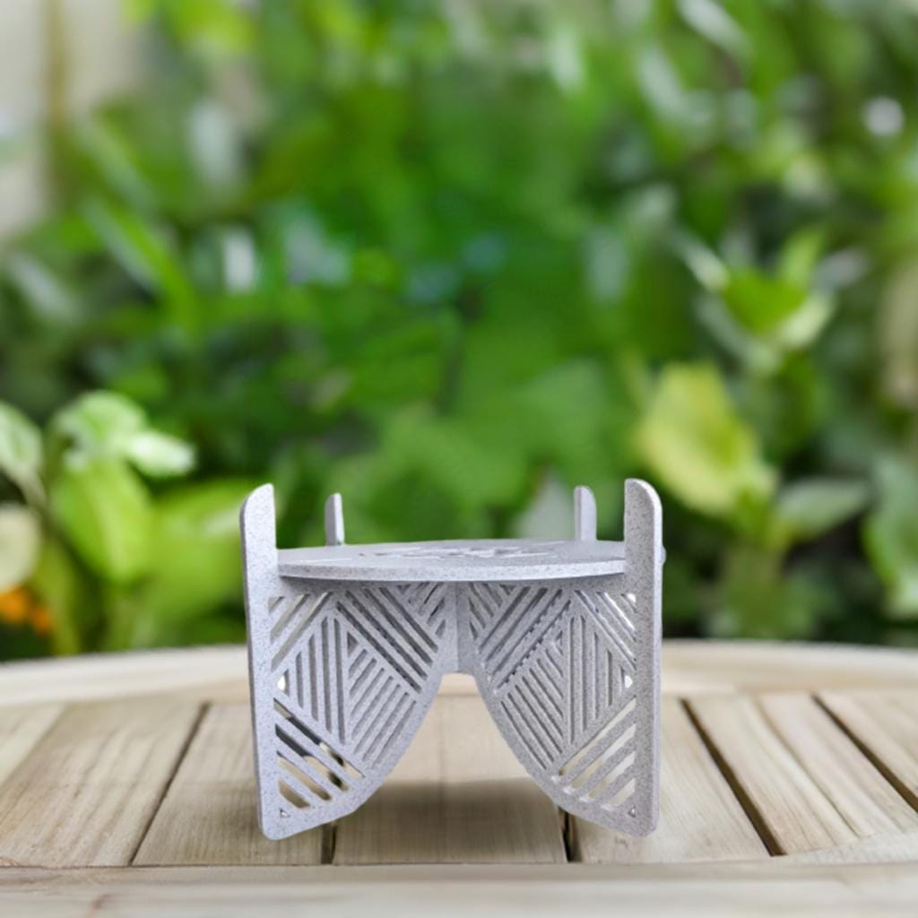 Geometric Plant Stand 4" & 6" | Modern Plant Riser with Pattern | Indoor Plant Display | Decorative Plant Holder | Contemporary Stand - BatCountryCraftsUSA