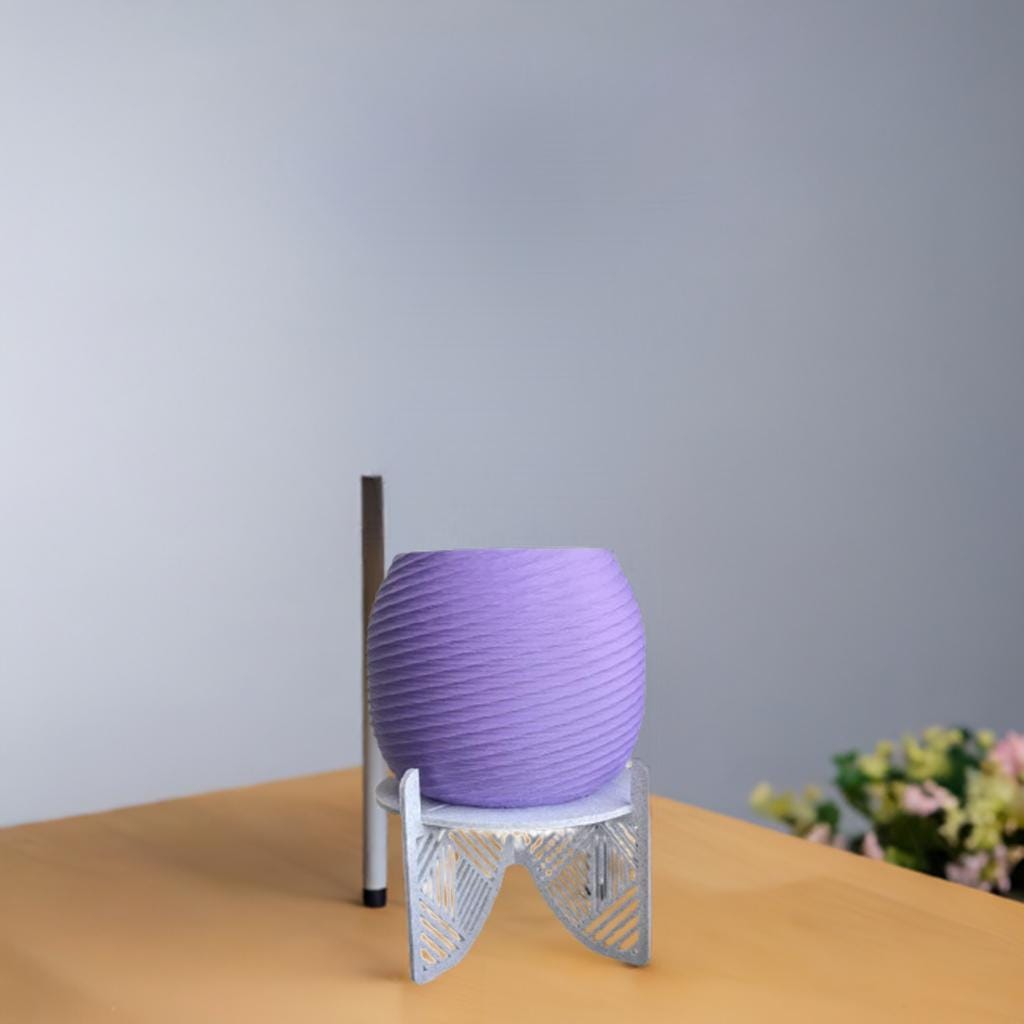 Geometric Plant Stand 4" & 6" | Modern Plant Riser with Pattern | Indoor Plant Display | Decorative Plant Holder | Contemporary Stand - BatCountryCraftsUSA