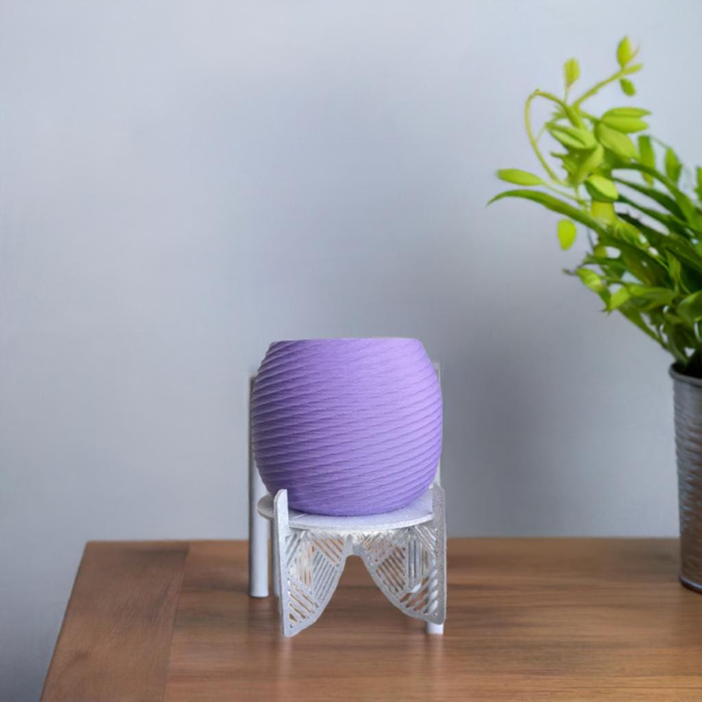 Geometric Plant Stand 4" & 6" | Modern Plant Riser with Pattern | Indoor Plant Display | Decorative Plant Holder | Contemporary Stand - BatCountryCraftsUSA